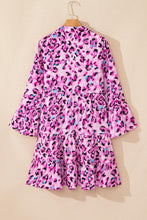 Load image into Gallery viewer, Leopard Tiered Ruffled Hem Dress
