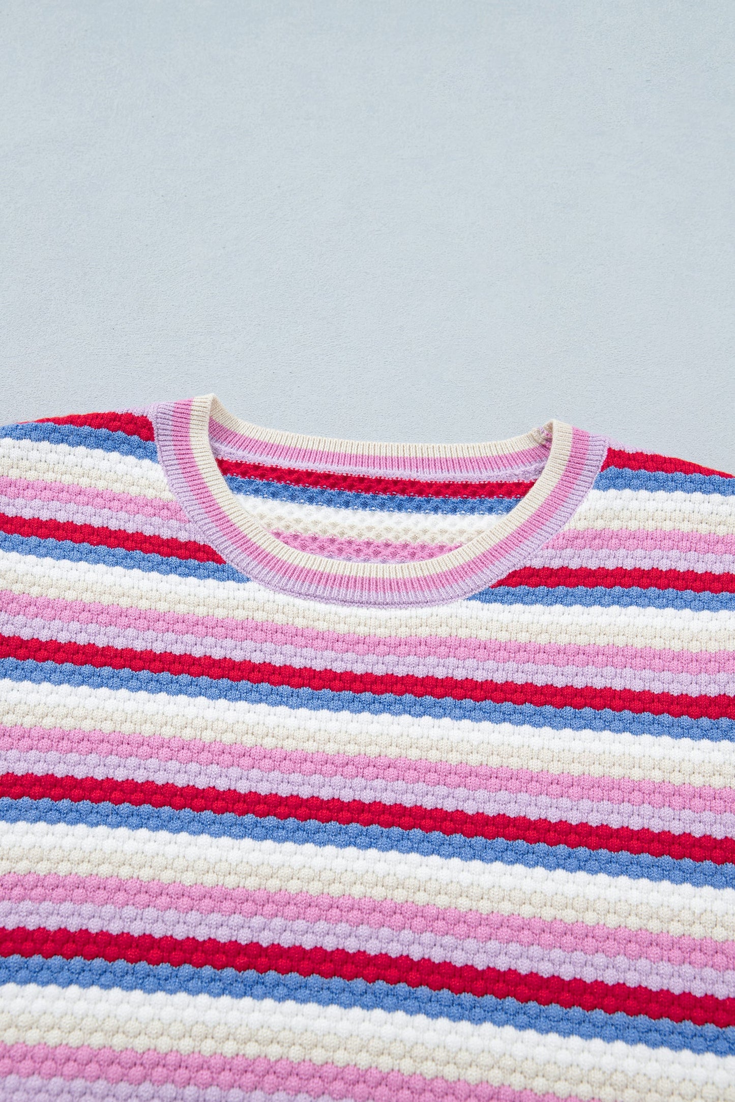 Bianca Knit Short Sleeve Sweater Threaded Pear