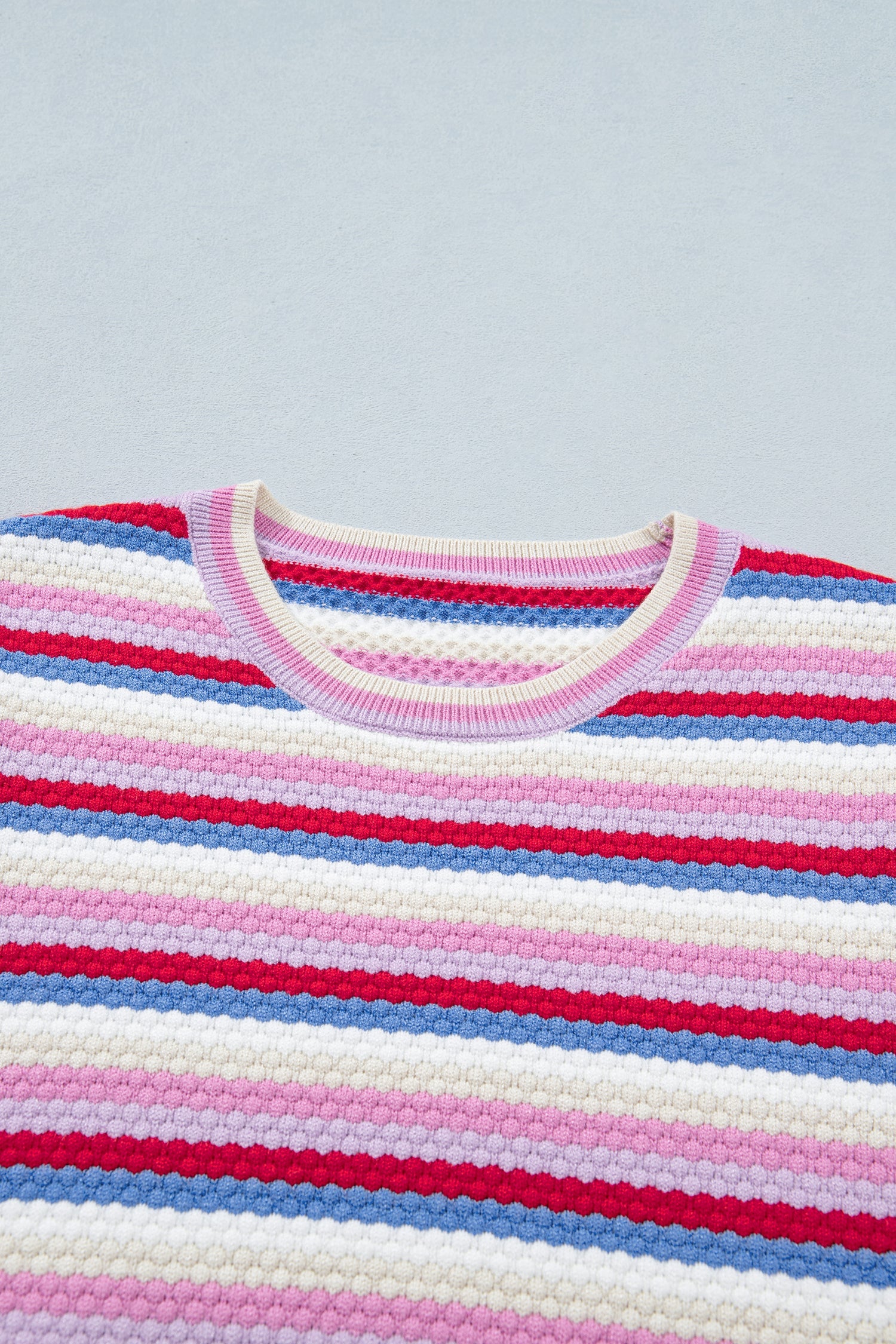 Bianca Knit Short Sleeve Sweater Threaded Pear