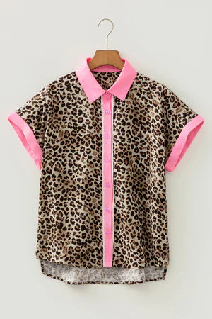 WILD SUMMER DAYS CONTRAST TRIM BUTTON UP SHIRT