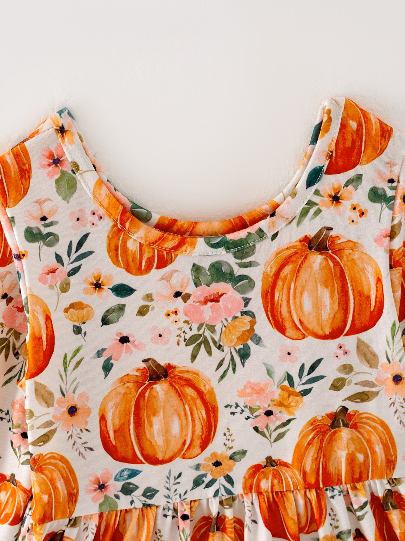 Girls FALL Pumpkin Print Long Sleeve Dress Rylee Faith Designs