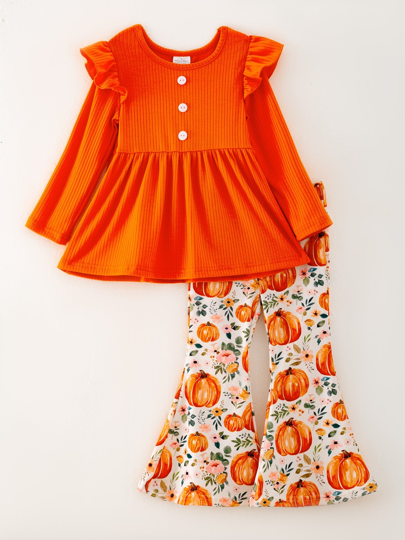 Girls Fall Pumpkin Print Set Rylee Faith Designs