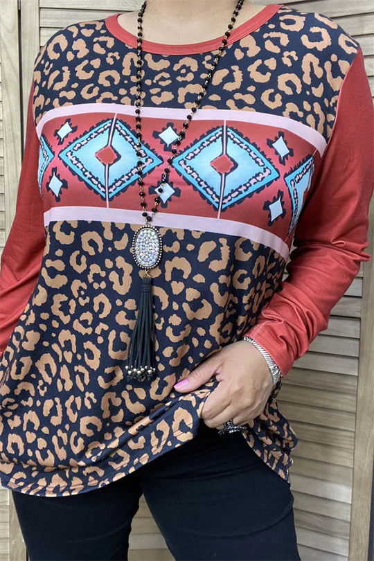 Aztec Leopard Printed Top Gowin Crazy Gifts Galore