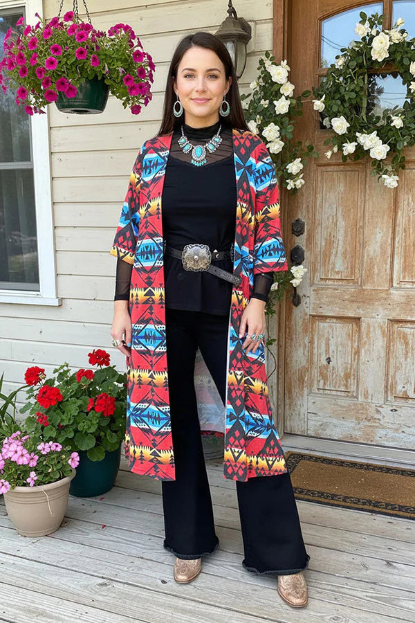 Multi Color Aztec Cardigan