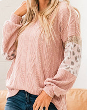 Load image into Gallery viewer, Leopard Textured Knit Sweater Top
