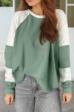 Load image into Gallery viewer, Mint Grene Ribbed Colorblock Raglan
