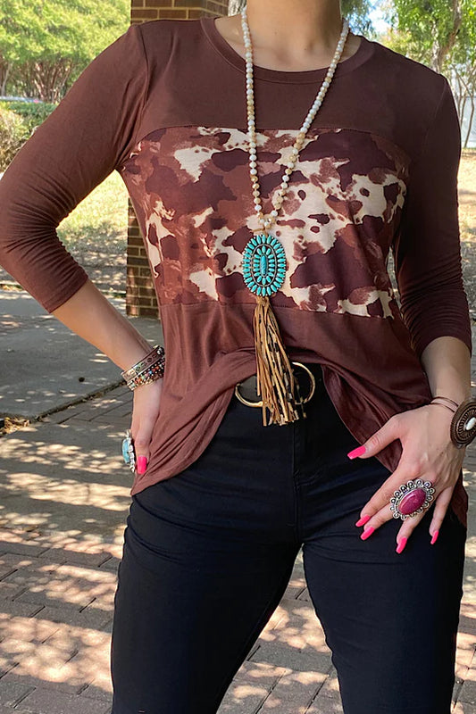 Brown Cow Longsleeves Top Lady charmonline