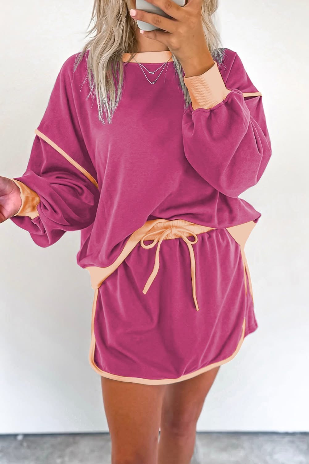 Color Contrast Pullover + Short Set