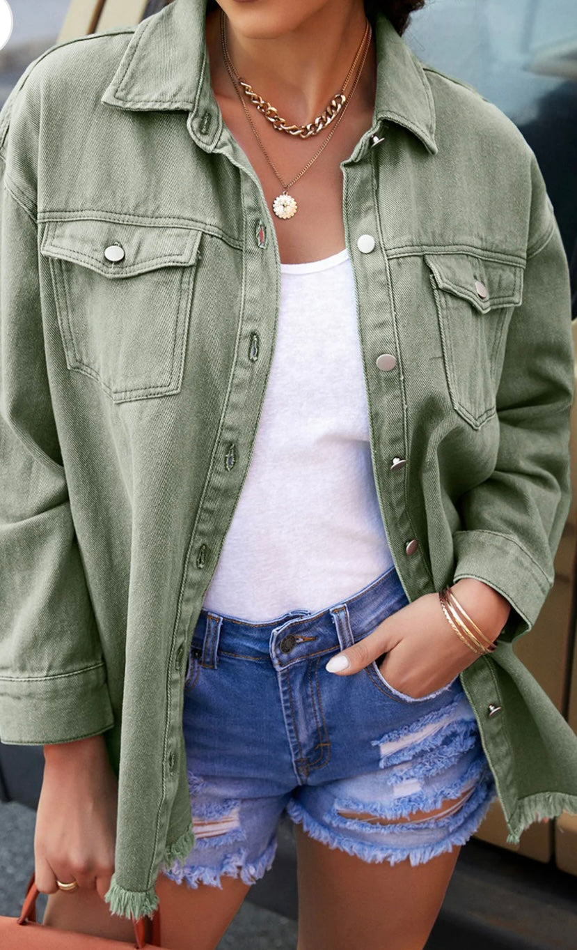 Raw Hem Denim Jacket