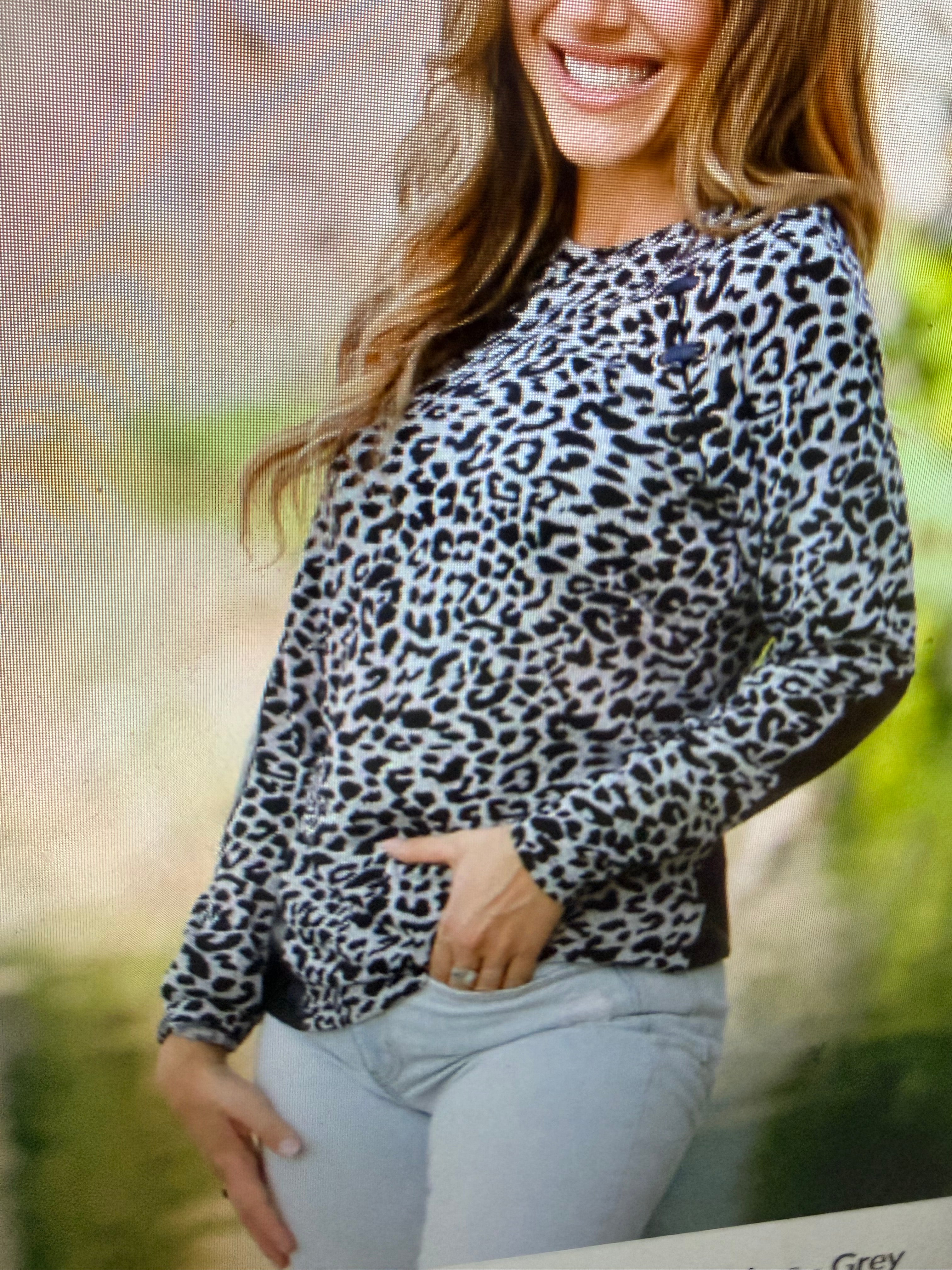 Leopard Top With Elbow Patches