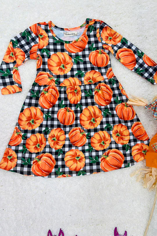 Pumpkin Plaid Dress