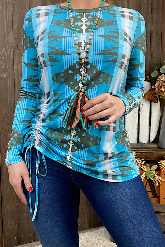 Blue Aztec Longsleeves Lady charmonline