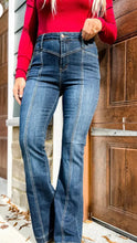 Load image into Gallery viewer, High Waist Stitching Pocket Flare Jeans
