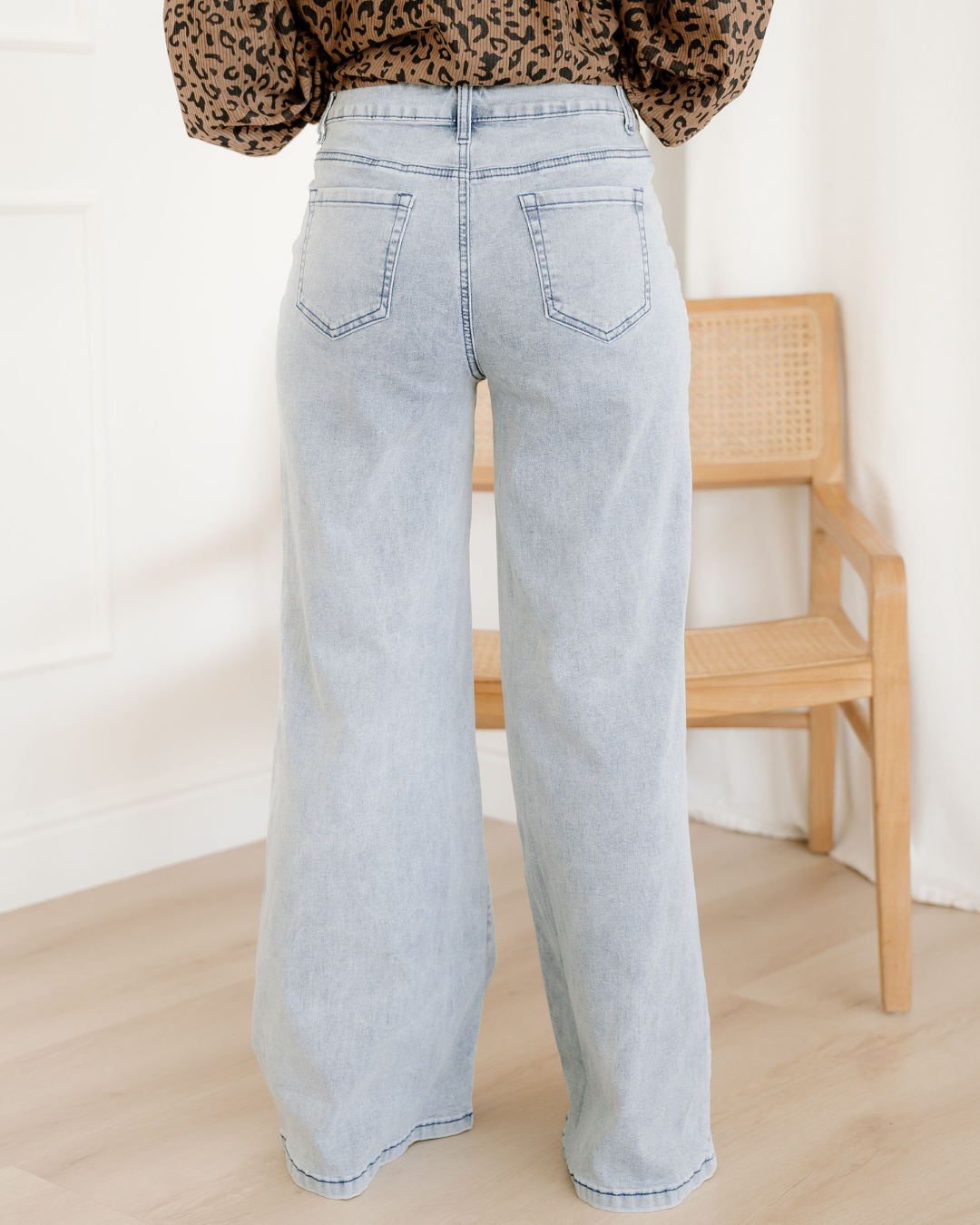 Naia Button Zip High Waist Flared Hem Jeans Indie & Co.