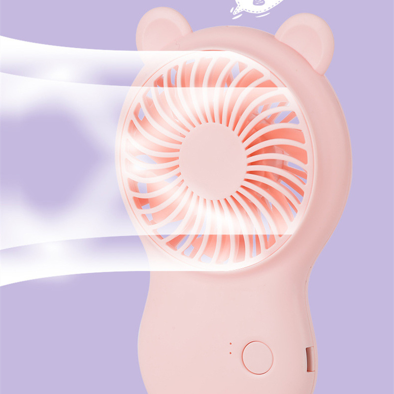 Handheld Pocket Mini Fan Portable With Bracket USB Mini Fan Portable Pocket Fan Cartoon Handheld Desktop Rechargeable Standing Fan Three Gear Wind Speed Regulation Battery Operated USB Small Fan with 3 Speeds for Home Office Car Outdoor Travel Stevvex