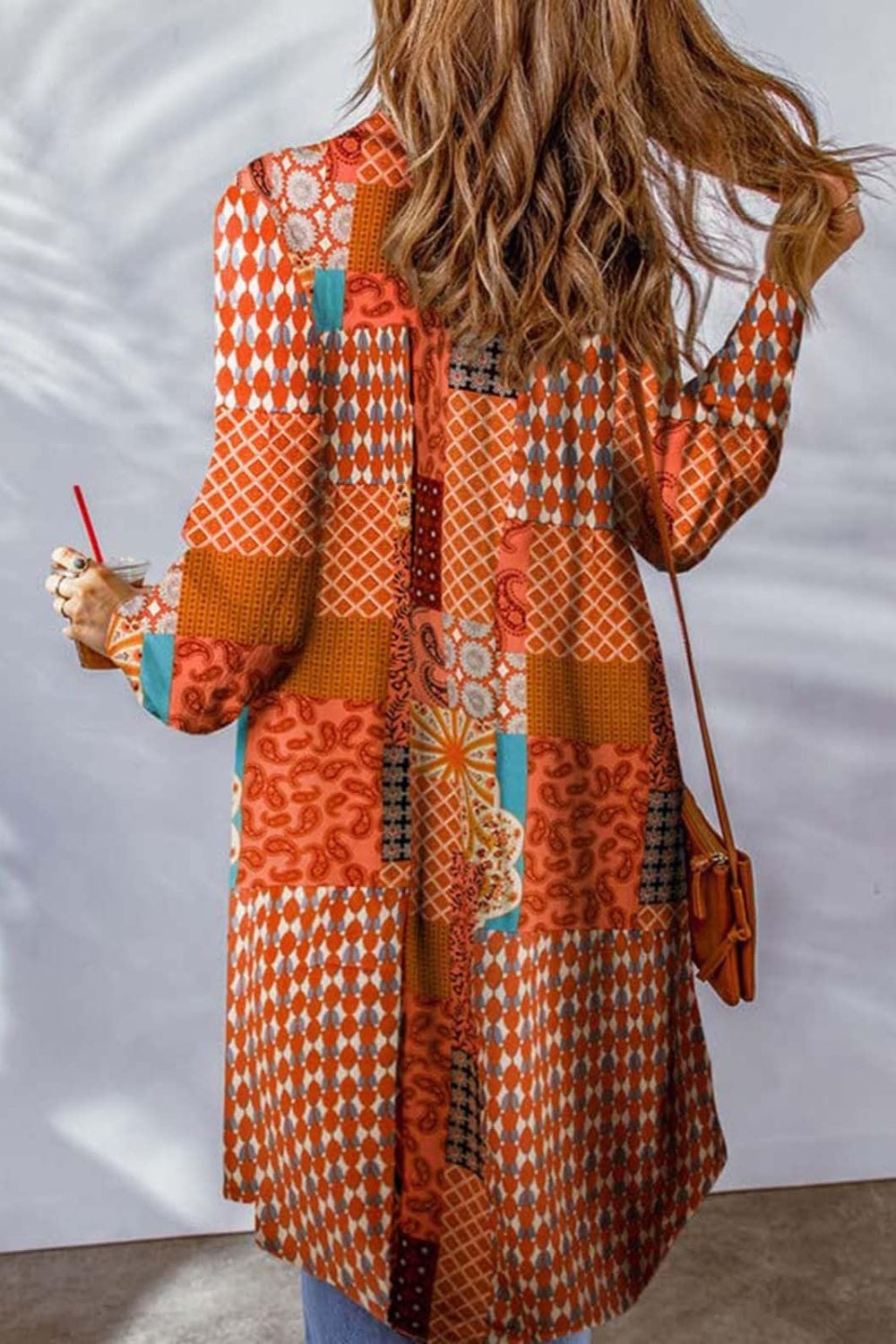 Printed Button Up Long Sleeve Cardigan Creative Chaos Boutique