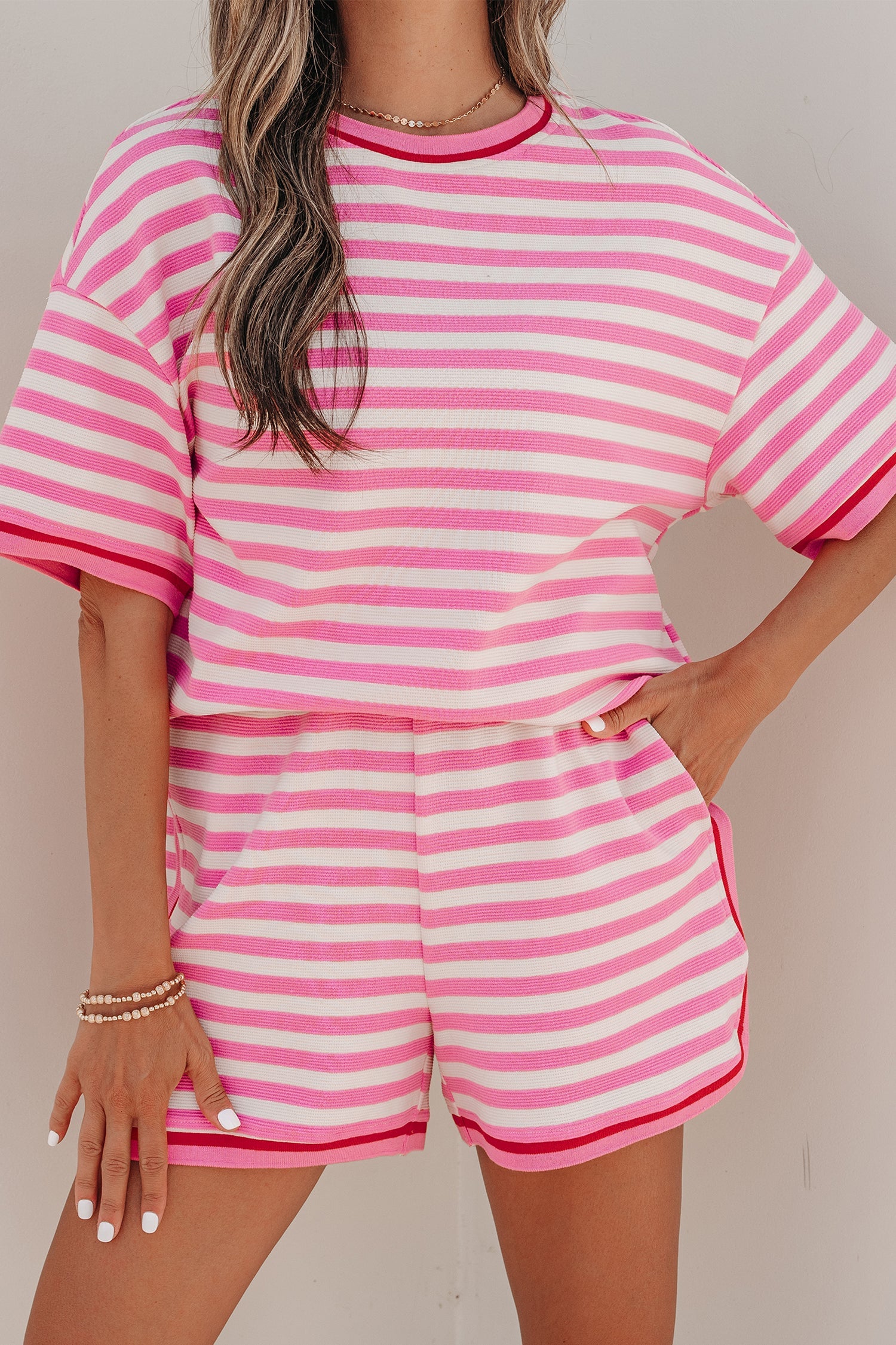 Matilda Trim Short Sleeve Set Threaded Pear