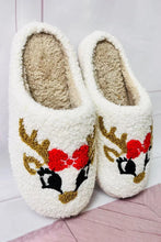 Load image into Gallery viewer, CUTE REINDEER WHITE PLUSH SLIPPERS **SHIPPING EXPECTED TO BEGIN ON DATE 10/25**
