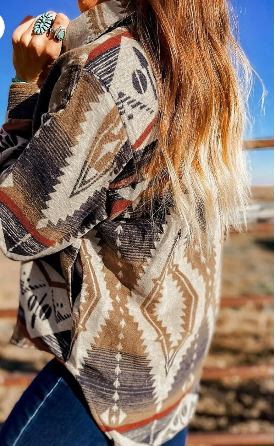 Western Henley Collared Sweatshirt
