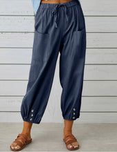 Load image into Gallery viewer, Linen Cropped Wide Leg Pants
