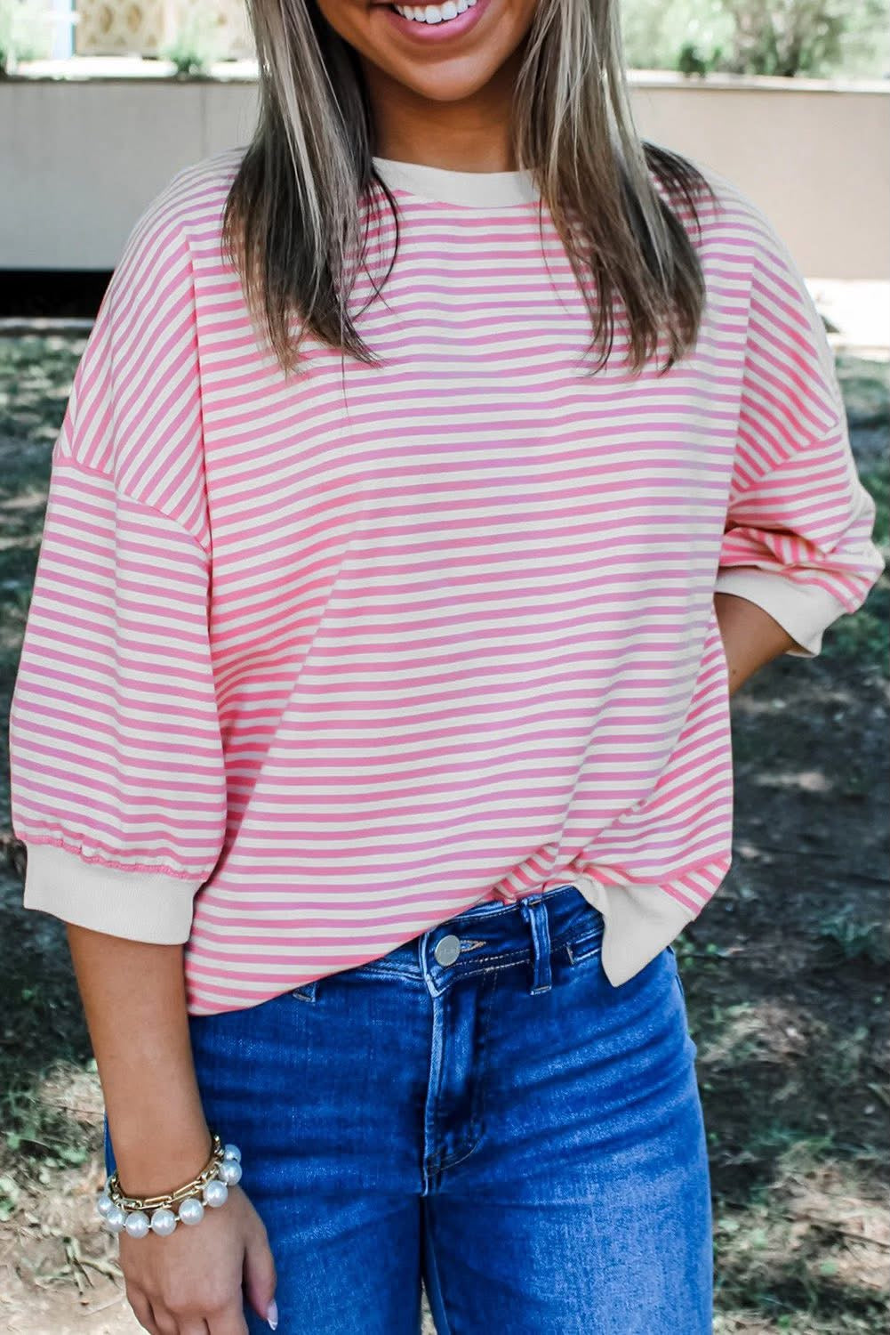 Pink Striped Top