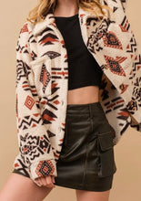 Load image into Gallery viewer, Aztec Print Sherpa Jacket
