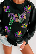 Load image into Gallery viewer, MARDI GRAS Sequin Round Neck Sweatshirt
