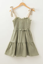 Load image into Gallery viewer, Laurel Green Smocked Ruffled Mini dress

