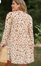 Load image into Gallery viewer, Plus Size Leopard Ruffle Sleeve Mini Dress
