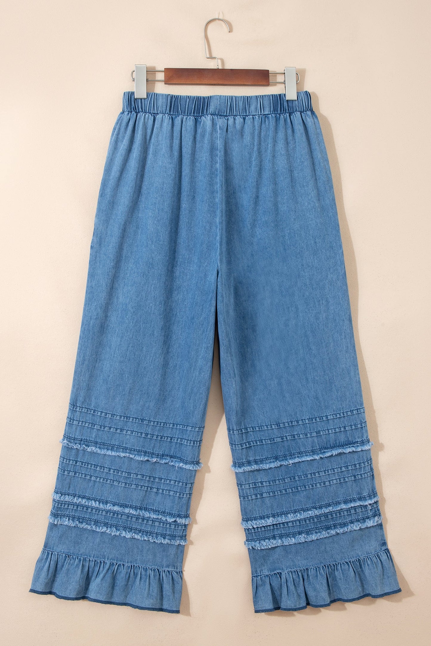 Taytum Wide Leg Chambray Pants Threaded Pear