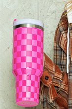 Load image into Gallery viewer, CHECKERED STAINLESS STEEL TUMBLER **SHIPPING EXPECTED TO BEGIN ON DATE 10/22**
