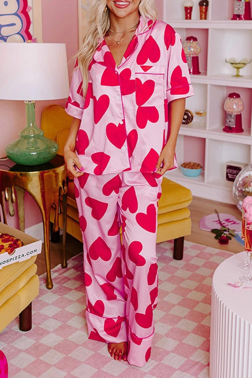 Heart Two Piece Pajama Set