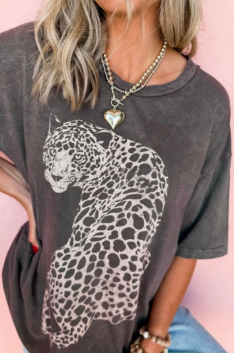 Cheetah Mineral Washed Tshirt