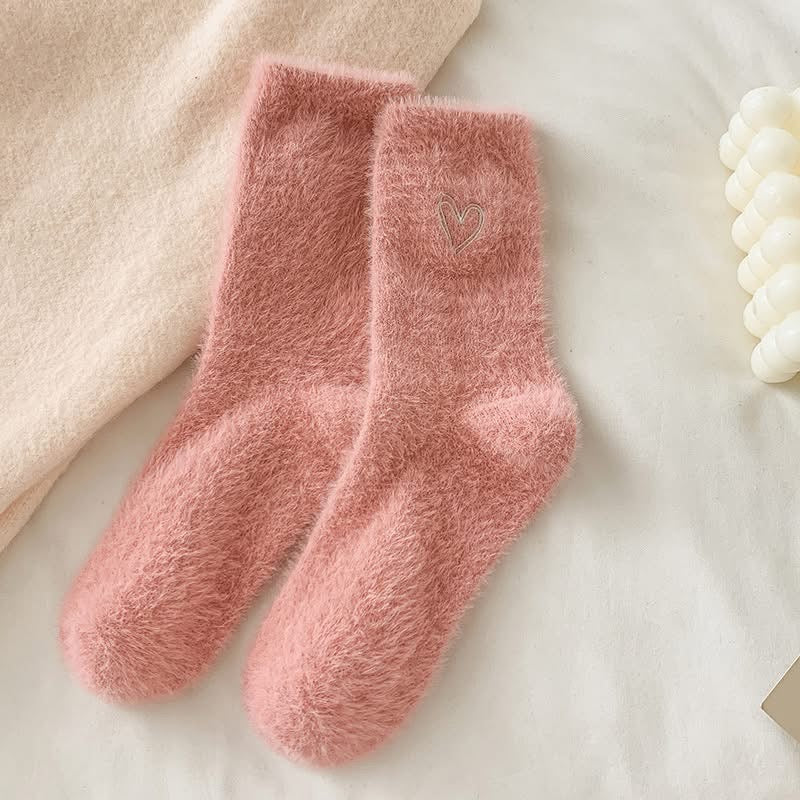 Fuzzy Valentine Heart Socks