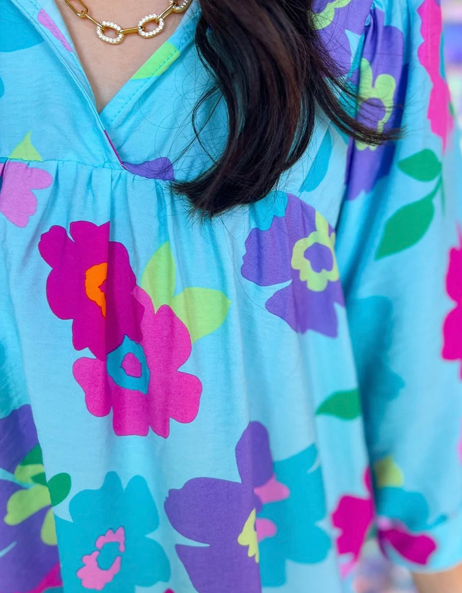 Floral Print Babydoll Blouse