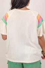 Load image into Gallery viewer, COLORBLOCK WHITE SHORT SLEEVE LOOSE T-SHIRT **SHIPPING EXPECTED TO BEGIN ON DATE 5/12**
