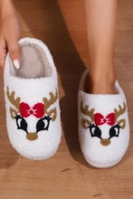 Load image into Gallery viewer, CUTE REINDEER WHITE PLUSH SLIPPERS **SHIPPING EXPECTED TO BEGIN ON DATE 10/25**
