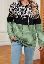 Load image into Gallery viewer, Leopard Drawstring Hoodie with Pocket
