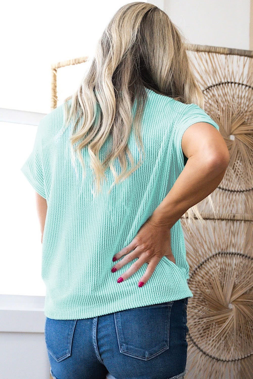 Corded Color Block Pocketed Tee