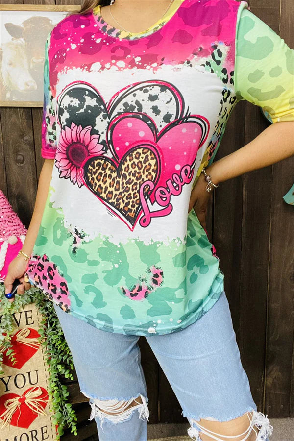 Colorful Love Hearts Top