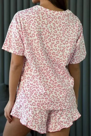 DO NOT DISTURB PINK LEOPARD TOP AND SHORTS PAJAMA SET **SHIPPING EXPECTED TO BEGIN ON DATE 10/4