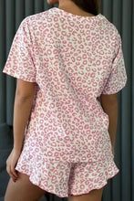 Load image into Gallery viewer, DO NOT DISTURB PINK LEOPARD TOP AND SHORTS PAJAMA SET **SHIPPING EXPECTED TO BEGIN ON DATE 9/1**
