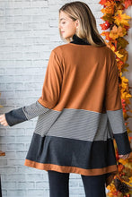 Load image into Gallery viewer, Colorblock Striped Patchwork Open Cardigan
