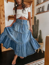 Load image into Gallery viewer, A-LINE LAYERED DENIM SKIRT
