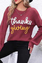 Load image into Gallery viewer, Give Thanks Red Sandalwood Thanksgiving Crew Neck Sweater
