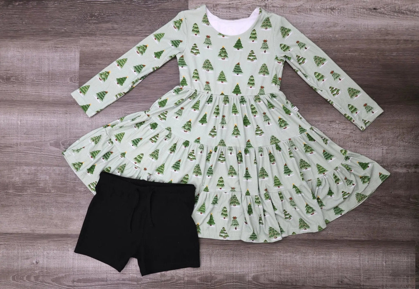 Long Sleeve Twirl Dress & Short Set
