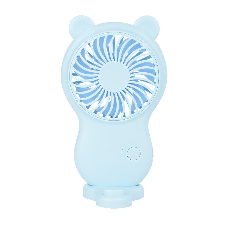Handheld Pocket Mini Fan Portable With Bracket USB Mini Fan Portable Pocket Fan Cartoon Handheld Desktop Rechargeable Standing Fan Three Gear Wind Speed Regulation Battery Operated USB Small Fan with 3 Speeds for Home Office Car Outdoor Travel Stevvex
