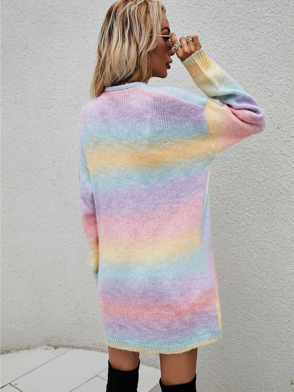 Angel Wings Full Size Pocketed Open Front Gradient Cardigan Creative Chaos Boutique