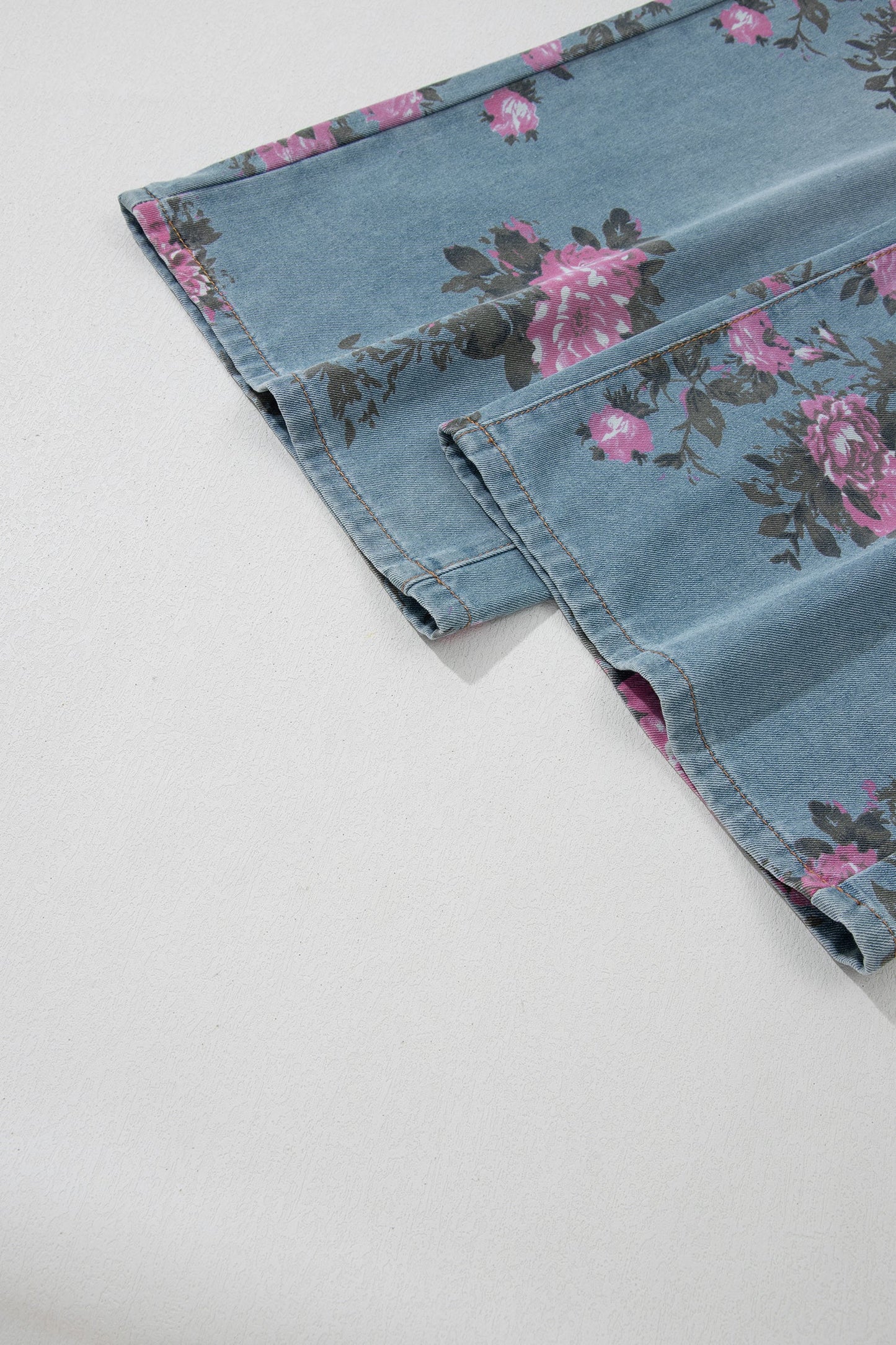 Esme Floral Print Bootcut Jeans Threaded Pear