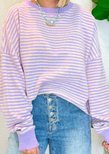 Load image into Gallery viewer, Cozy Striped Oversized Sweatshirt
